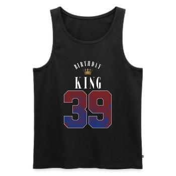 Birthday King 39 Jahre 39. Geburtstag Geschenk - Männer Premium Bio Tank Top - Schwarz - Vorne - Michal (187cm)