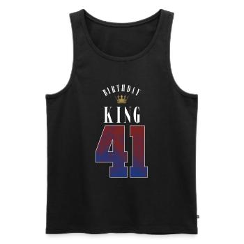 Birthday King 41 Jahre 41. Geburtstag Geschenk - Männer Premium Bio Tank Top - Schwarz - Vorne - Michal (187cm)