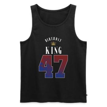 Birthday King 47 Jahre 47. Geburtstag Geschenk - Männer Premium Bio Tank Top - Schwarz - Vorne - Michal (187cm)