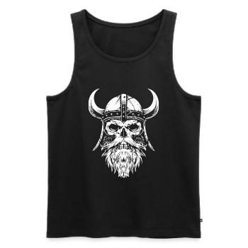 Wikinger Totenkopf Odin - Männer Premium Bio Tank Top - Schwarz - Vorne - Michal (187cm)