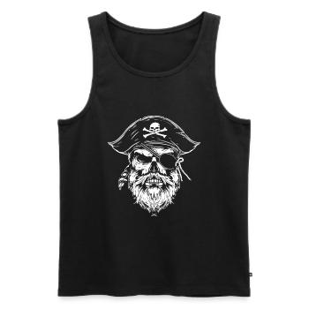 Crâne de pirate - Débardeur bio Premium Homme - noir - Devant - AI Model Male 178 light (178cm)