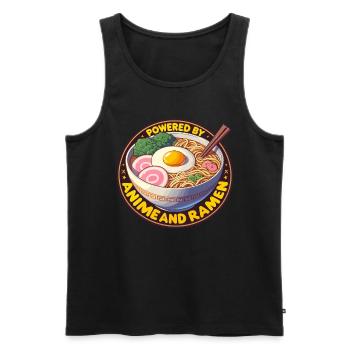Powered By Anime And Ramen - Männer Premium Bio Tank Top - Schwarz - Vorne - Michal (187cm)
