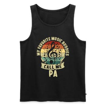 Musique Copains Fête des Pères Père Enfants Cadeau - Débardeur bio Premium Homme - noir - Devant - Michal (187cm)
