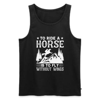 Horse Lover Équitation Chevaux - Débardeur bio Premium Homme - noir - Devant - Michal (187cm)