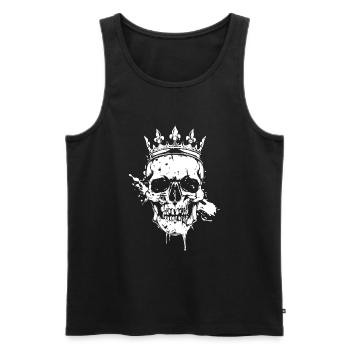 Couronne de crâne de roi - Débardeur bio Premium Homme - noir - Devant - Michal (187cm)