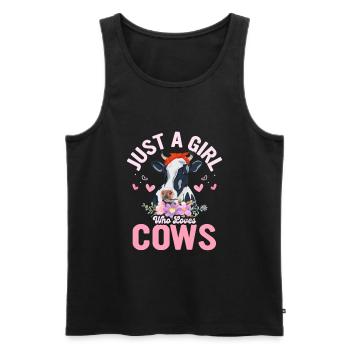 Kuhbauer Lustiger Bauernhof Kühe Tierfarm - Männer Premium Bio Tank Top - Schwarz - Vorne - Michal (187cm)