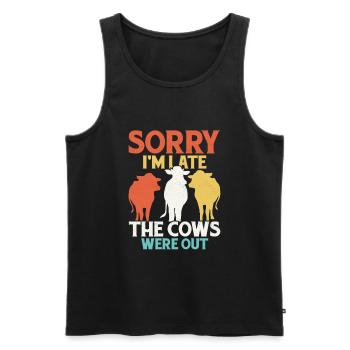 Kuhbauer Lustiger Bauernhof Kühe Tierfarm - Männer Premium Bio Tank Top - Schwarz - Vorne - Michal (187cm)