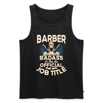 Coiffeur Cutter - Débardeur bio Premium Homme - noir - Devant - Michal (187cm)