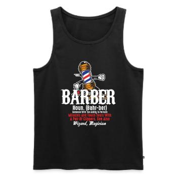 Coiffeur Cutter - Débardeur bio Premium Homme - noir - Devant - AI Model Male 178 light (178cm)