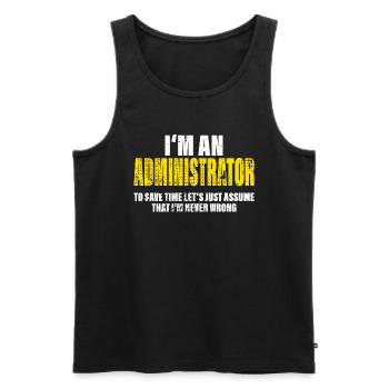Administrator Funny Profession Colleague Gift - Men's Premium Organic Tank Top - black - Front - Michal (187cm)