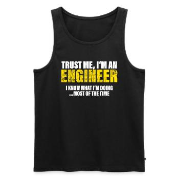 Trust Me I'm an Engineer Fellow Gift - Men's Premium Organic Tank Top - black - Front - AI Model Male 178 light (178cm)
