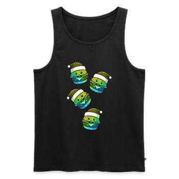 Burger Bande dessinée de Noël - Débardeur bio Premium Homme - noir - Devant - Michal (187cm)