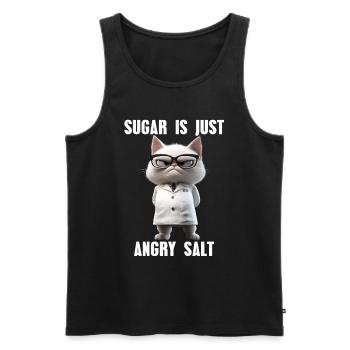 Suagar n’est qu’un chat en colère de la science des mèmes de sel - Débardeur bio Premium Homme - noir - Devant - Michal (187cm)