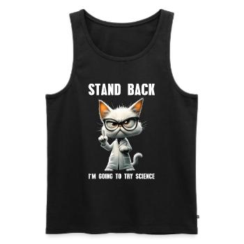 I'm Going To Try Science Science Cat Meme - Men's Premium Organic Tank Top - black - Front - AI Model Male 178 light (178cm)