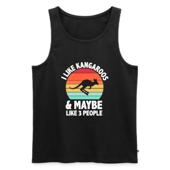 I Like Kangaroos Funny Kangaroo - Men's Premium Organic Tank Top - black - Front - AI Model Male 178 light (178cm)