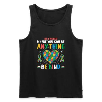 Autismus Autistisch - Männer Premium Bio Tank Top - Schwarz - Vorne - Michal (187cm)