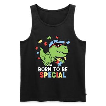 Autismus Autistisch - Männer Premium Bio Tank Top - Schwarz - Vorne - Michal (187cm)