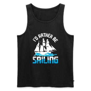 Sailing Boat Sailor - Men's Premium Organic Tank Top - black - Front - Michal (187cm)