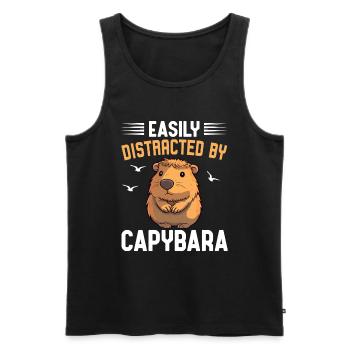 Capybara - Männer Premium Bio Tank Top - Schwarz - Vorne - Michal (187cm)