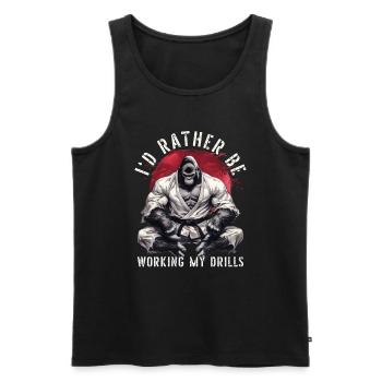 Je préfère travailler mes exercices BJJ Jiu Jitsu - Débardeur bio Premium Homme - noir - Devant - Michal (187cm)