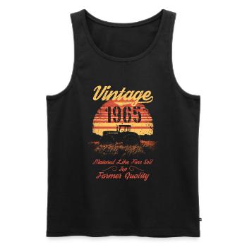 Vintage 1965 Landwirt Geburtstag Traktor Geschenk - Männer Premium Bio Tank Top - Schwarz - Vorne - Michal (187cm)