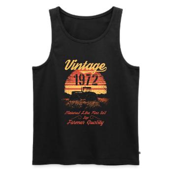 Vintage 1972 Landwirt Geburtstag Traktor Geschenk - Männer Premium Bio Tank Top - Schwarz - Vorne - Michal (187cm)