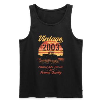 Vintage 2003 Landwirt Geburtstag Traktor Geschenk - Männer Premium Bio Tank Top - Schwarz - Vorne - Michal (187cm)