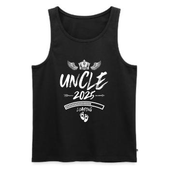 Onkel 2025 Loading Spruch - Männer Premium Bio Tank Top - Schwarz - Vorne - Michal (187cm)