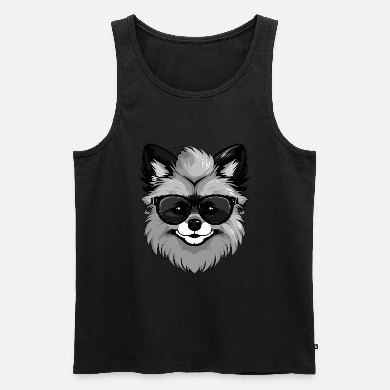 Zwergspitz Hund Pomeranian Cool - Männer Premium Bio Tank Top - Schwarz