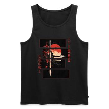 Japanische Zeichen Krieger Vintage 1960 Geburtstag - Männer Premium Bio Tank Top - Schwarz - Vorne - Michal (187cm)