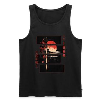 Japanische Zeichen Krieger Vintage 1968 Geburtstag - Männer Premium Bio Tank Top - Schwarz - Vorne - Michal (187cm)
