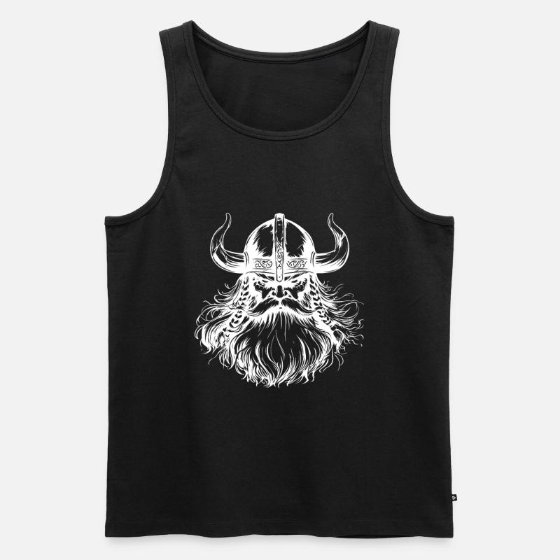 Wikinger Krieger - Männer Premium Bio Tank Top - Schwarz