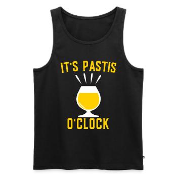 Humour Pastis | It's Pastis O'clock - Débardeur bio Premium Homme - noir - Devant - Michal (187cm)