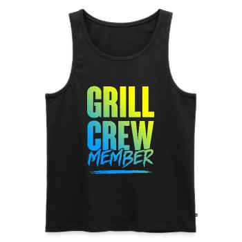 Grill Crew - Men's Premium Organic Tank Top - black - Front - Michal (187cm)