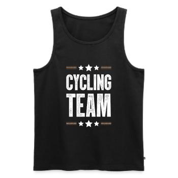Cycling Team - Men's Premium Organic Tank Top - black - Front - Michal (187cm)