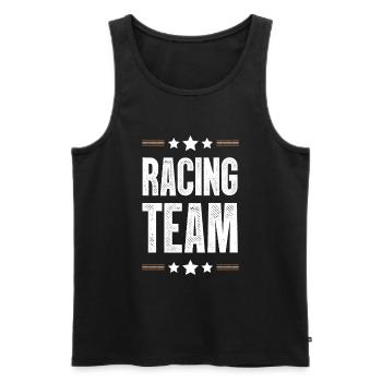 Racing Team - Men's Premium Organic Tank Top - black - Front - AI Model Male 178 light (178cm)