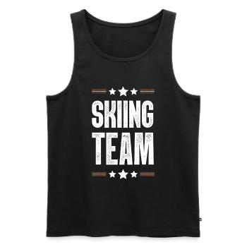 Skiing Team - Men's Premium Organic Tank Top - black - Front - AI Model Male 178 light (178cm)