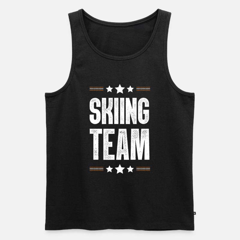 Skiing Team - Männer Premium Bio Tank Top - Schwarz