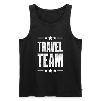 Travel Team - Männer Premium Bio Tank Top - Schwarz - Vorne - Michal (187cm)
