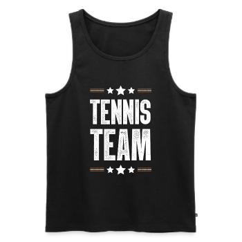 Tennis Team - Men's Premium Organic Tank Top - black - Front - Michal (187cm)