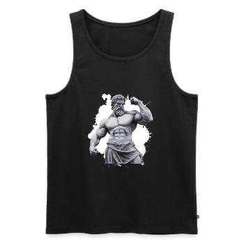 Greek Warrior Bodybuilding Gym - Männer Premium Bio Tank Top - Schwarz - Vorne - Michal (187cm)