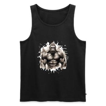Gorille Bodybuilding Beast - Débardeur bio Premium Homme - noir - Devant - Michal (187cm)