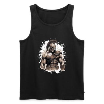 Spartan Muscles Gladiator Gym - Men's Premium Organic Tank Top - black - Front - AI Model Male 178 light (178cm)