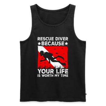 Tauchen Tauchen Lustiger Rettungstaucher - Männer Premium Bio Tank Top - Schwarz - Vorne - Michal (187cm)