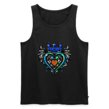 Heart Crown Love - Men's Premium Organic Tank Top - black - Front - Michal (187cm)