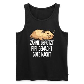 Zähne Geputzt Gute Nacht Capybara Pyjama Geschenk - Männer Premium Bio Tank Top - Schwarz - Vorne - Michal (187cm)