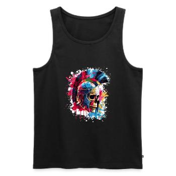 Spartan Skeleton Gladiator - Men's Premium Organic Tank Top - black - Front - AI Model Male 178 light (178cm)