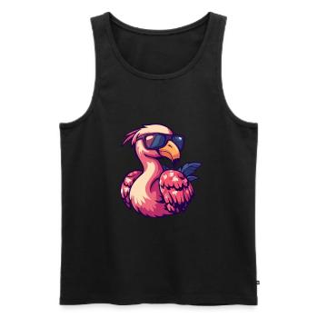 Flamingo Comic Funny Summer - Men's Premium Organic Tank Top - black - Front - AI Model Male 178 light (178cm)