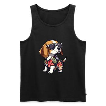Beagle Hund Lustig Sommer - Männer Premium Bio Tank Top - Schwarz - Vorne - AI Model Male 178 light (178cm)