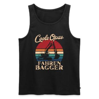 Coole Opas fahren Bagger Retro Großvater - Männer Premium Bio Tank Top - Schwarz - Vorne - Michal (187cm)